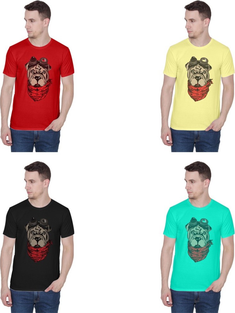 RUSE Printed Men Round Neck Multicolor T-Shirt