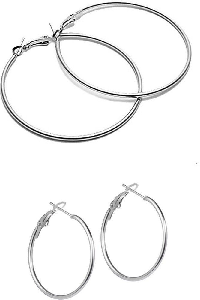 Three Shades Stylish Coloured Plated Hoop/Loop Tungsten Hoop Earring Combo Set of 2 Earring_028 Alloy Hoop Earring