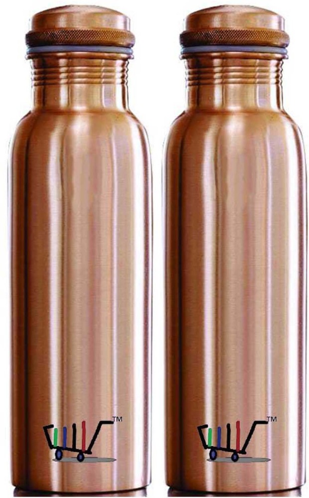 Royal Merchant Jointless 100% Pure Copper Water Bottle,Lacqour Coated, Leak-Proof and Seamless,With Ayurvedic Health Benefits 1000 ml Bottle