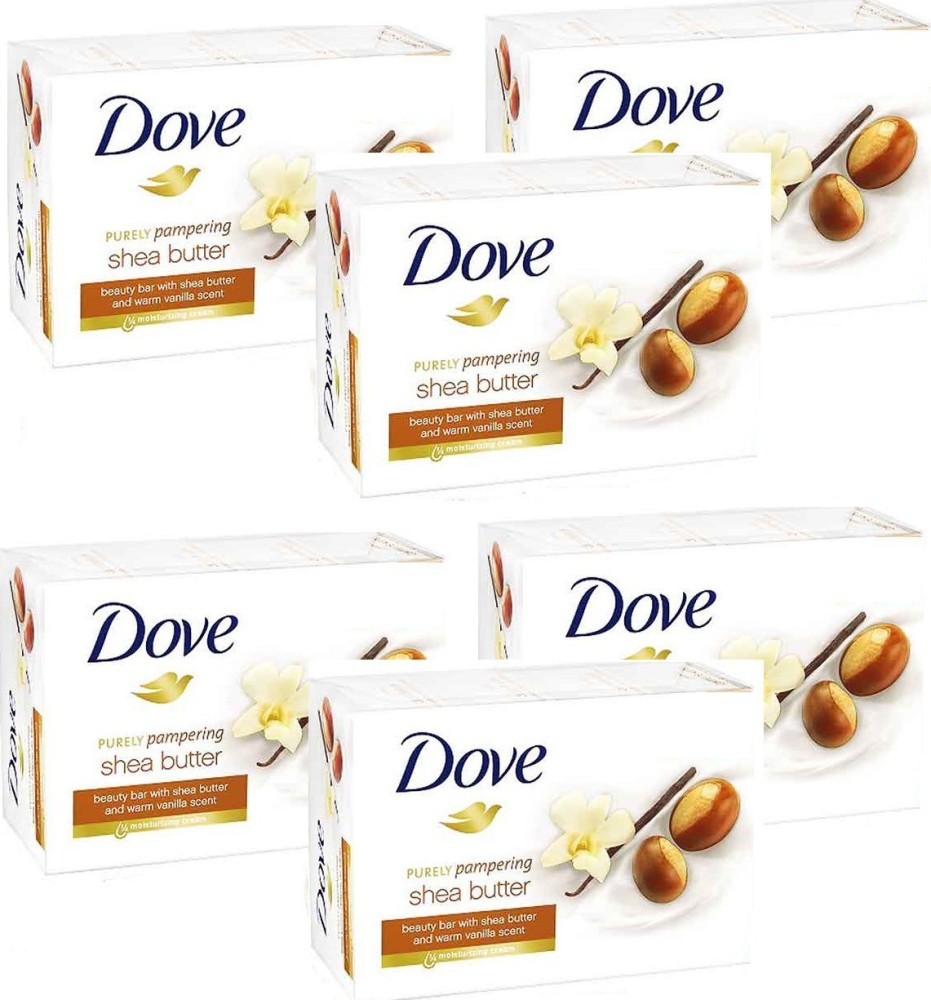 DOVE Shea Butter Cream Bathing Bar (Pack of 6, Imported, Made in EU)