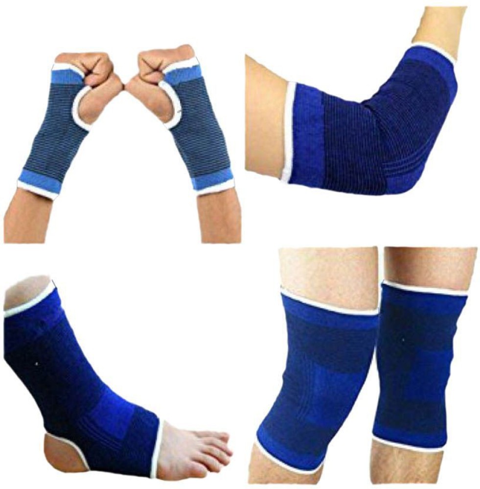 TIMA Blue 2 Knee Support, 2 Ankle Support, 2 Palm Support, 2 Elbow Support Palm, Elbow & Ankle Support