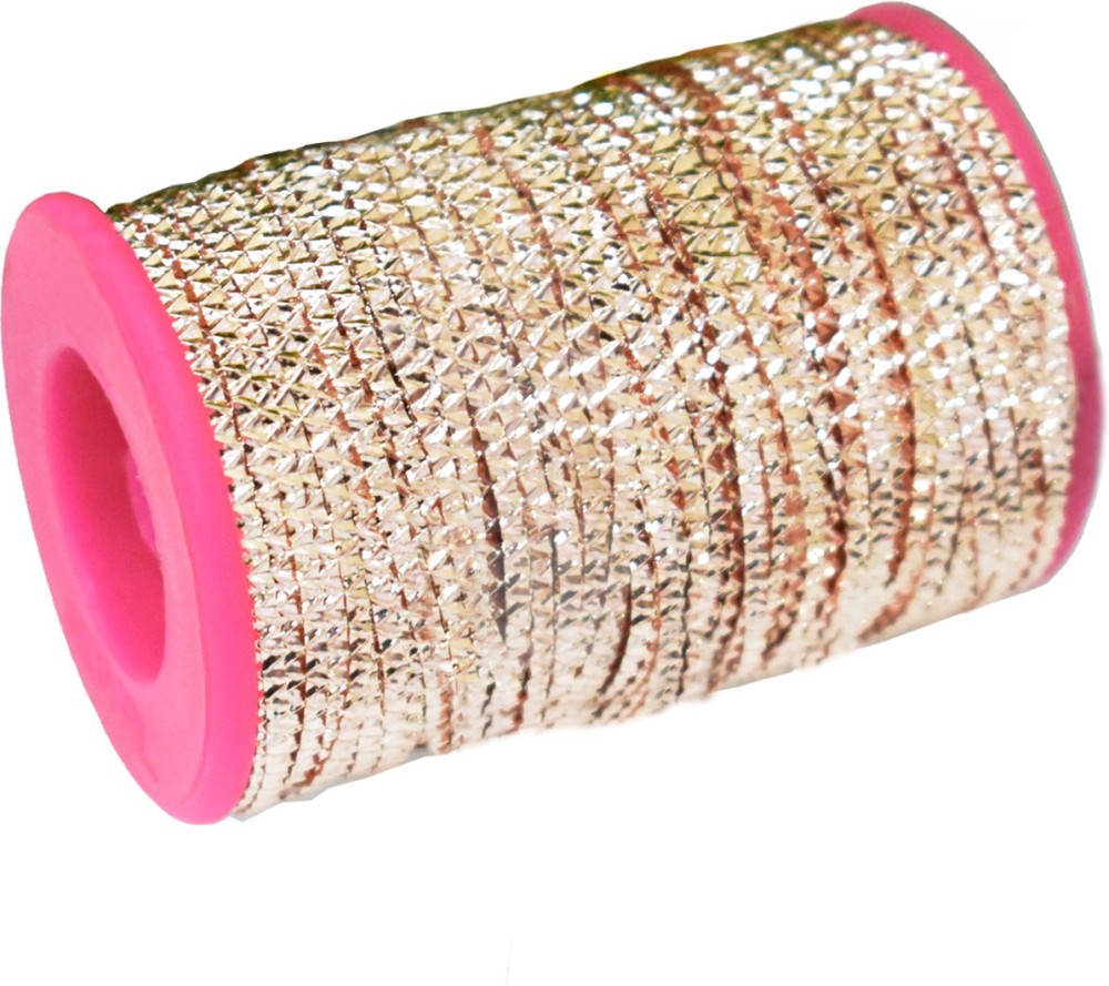 Embroiderymaterial Rose Gold Color Wavy Pattern Embossed Metal Thread
