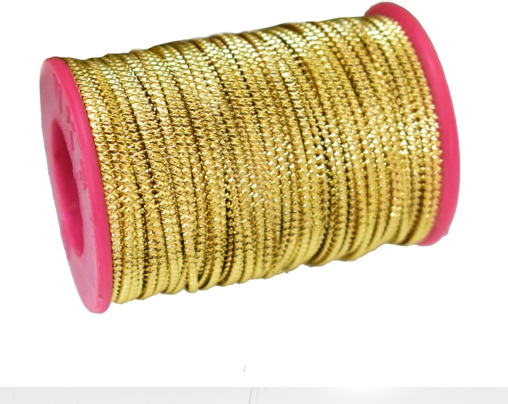 Embroiderymaterial Gold Color Wavy Pattern Embossed Metal Thread