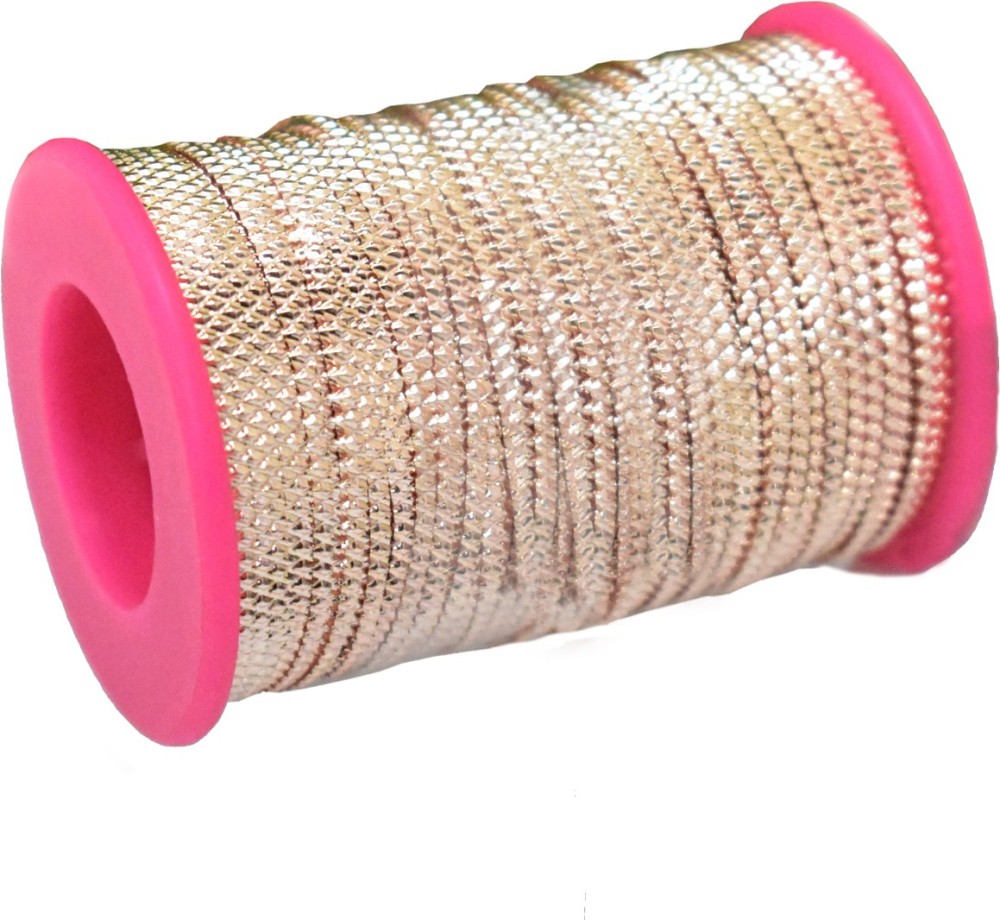 Embroiderymaterial Rose Gold Color Diamond Pattern Embossed Metal Thread