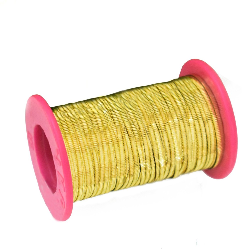 Embroiderymaterial Gold Color Parallel Lines Pattern Embossed Metal Thread