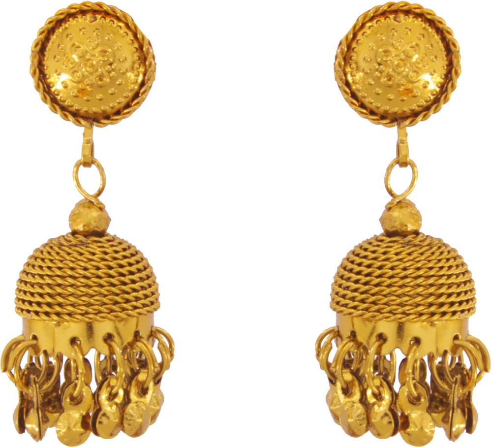 Guarantee Ornament House Designer Gold Plated Fancy Party Wear Earrings for Women & Girls EAR20 Cubic Zirconia Metal Jhumki Earring