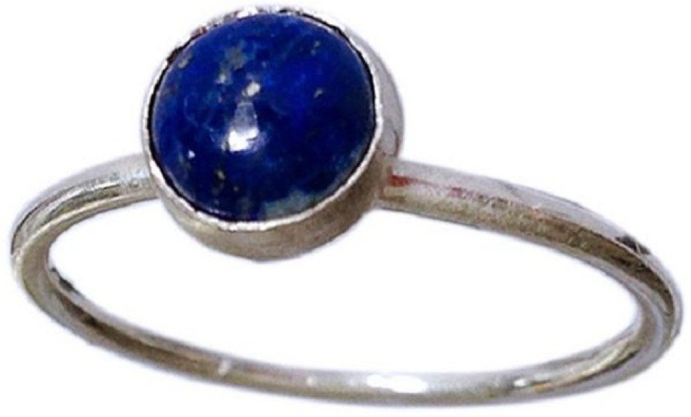 Jaipur Gemstone Lapiz Lazuli Ring Stone Lapis Lazuli Silver Plated Ring