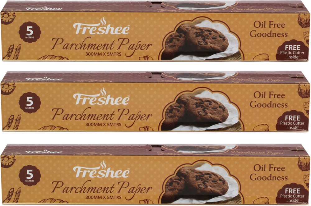 Freshee 5 Meter Pack Of 3 Parchment Paper Roll | Idle For Baking Cooking and Boiling | Freezer & Microwave Safe Parchment Paper