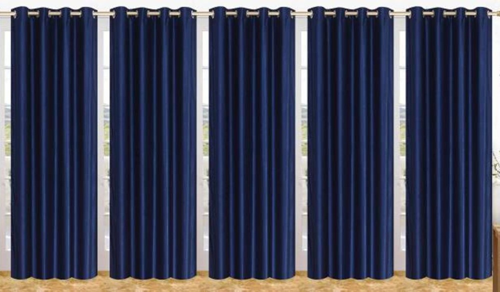 HHH FAB 151 cm (5 ft) Polyester Semi Transparent Window Curtain (Pack Of 5)