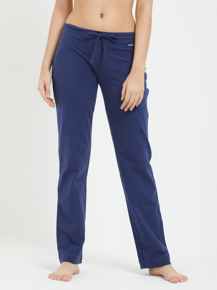FRUIT OF THE LOOM Solid Women Blue Track Pants