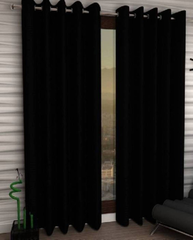 HHH FAB 300 cm (10 ft) Polyester Semi Transparent Long Door Curtain (Pack Of 2)
