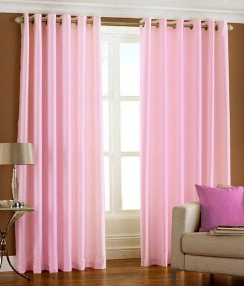 HHH FAB 300 cm (10 ft) Polyester Semi Transparent Long Door Curtain (Pack Of 2)