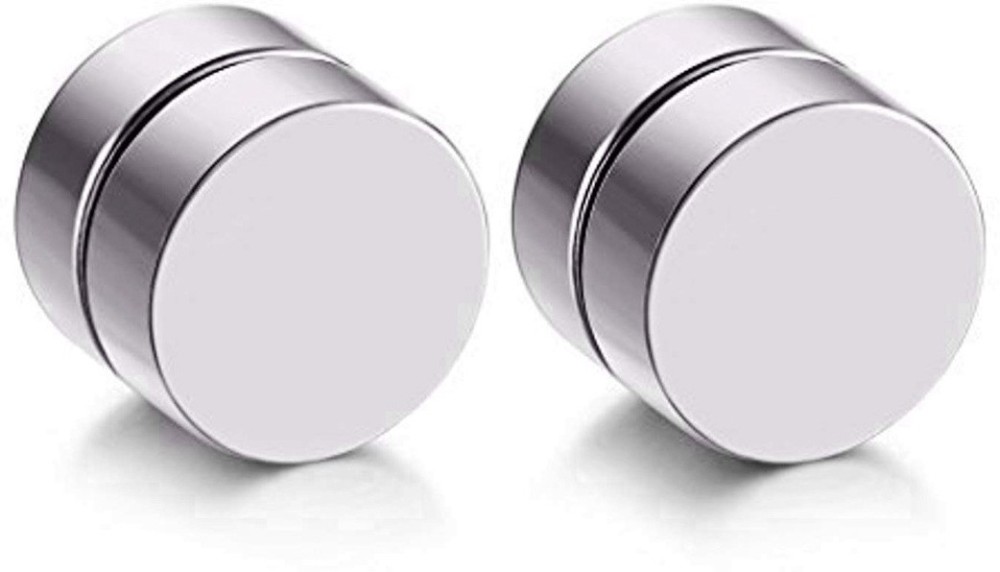Men Style Magnetic Closure No-Piercing Trending Magnet Stud (8mm) Stainless Steel Magnetic Earring