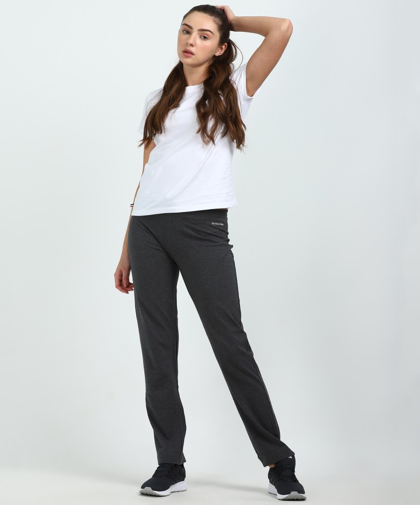 FRUIT OF THE LOOM Solid Women Grey Track Pants