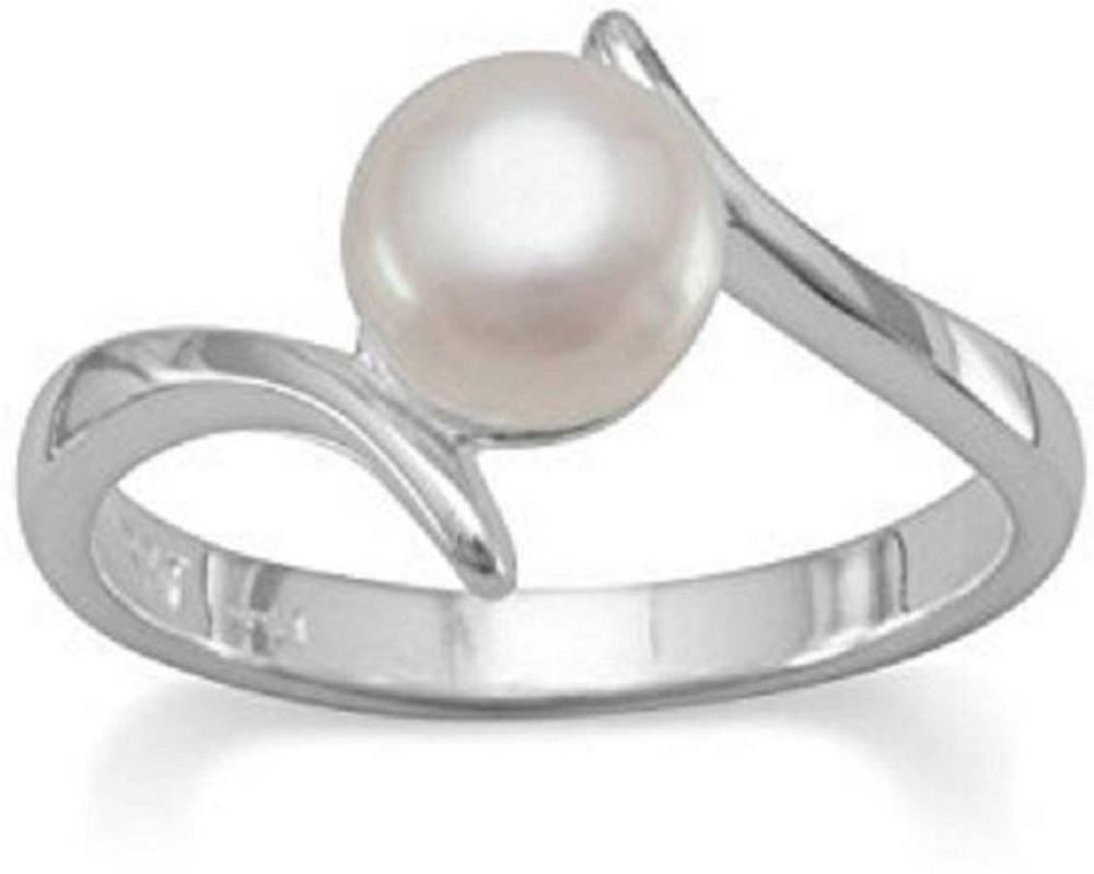 CEYLONMINE Pearl Ring / Moti natural and lab certified stone Stone Pearl Silver Plated Ring