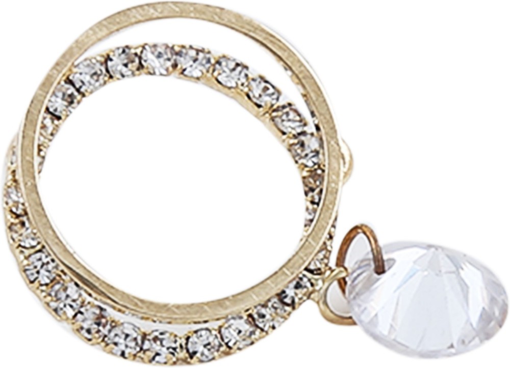 AASTAA Silver Non-Precious Metal Earrings for Women and Girls, American Diamond Craftmenship ER 15 Zircon Brass Stud Earring