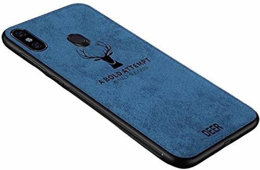 MOBILOVE Back Cover for Realme 3 Pro | Deer Pattern Cloth Texture Leather Finish Soft Fabric Case Hybrid Protective