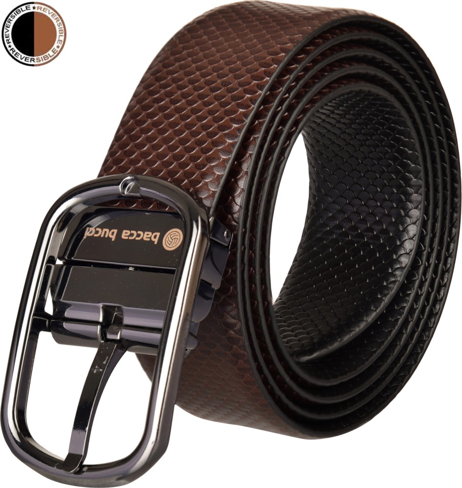 bacca bucci Men Casual Brown, Black Genuine Leather Reversible Belt