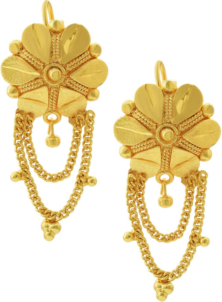 Dzinetrendz Gold plated Traditional dangler earring Fashion Brass Drops & Danglers