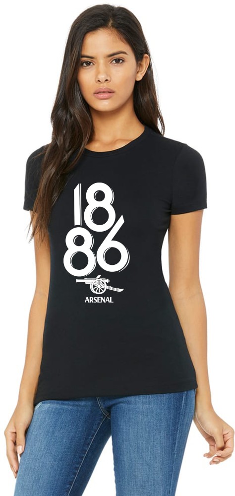 642 STITCHES Printed Women Round Neck Black T-Shirt