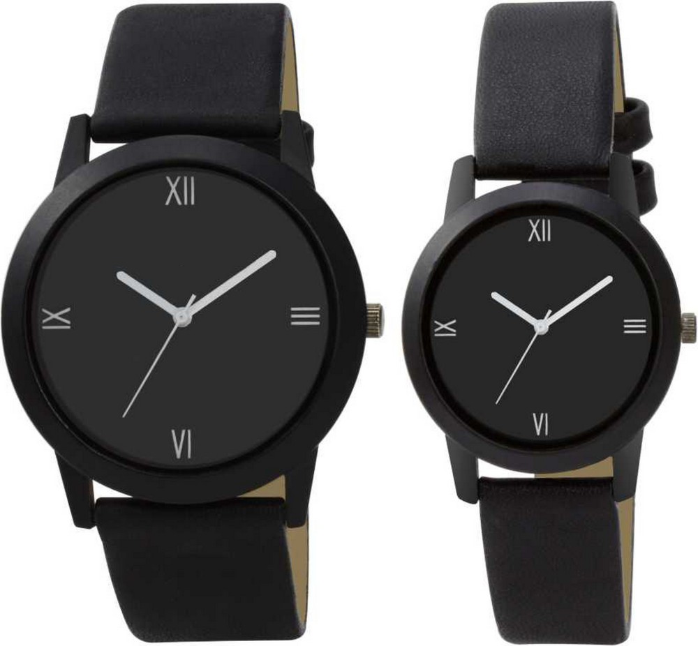 FERRIZZO O-33-133 Couple Watch With Premium Black Designer Casual Look Combo Analog Watch  - For Couple