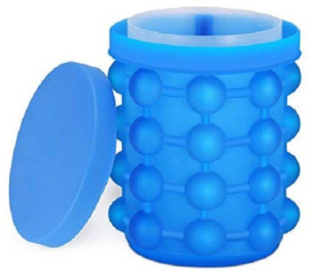 CONTINENTAL Magic Silicone Ice Cube Maker Genie Space Saving Kitchen Ice Bucket Summer Beach (ITN-728-118) Color Blue  - 250 ml Silicone Utility Container