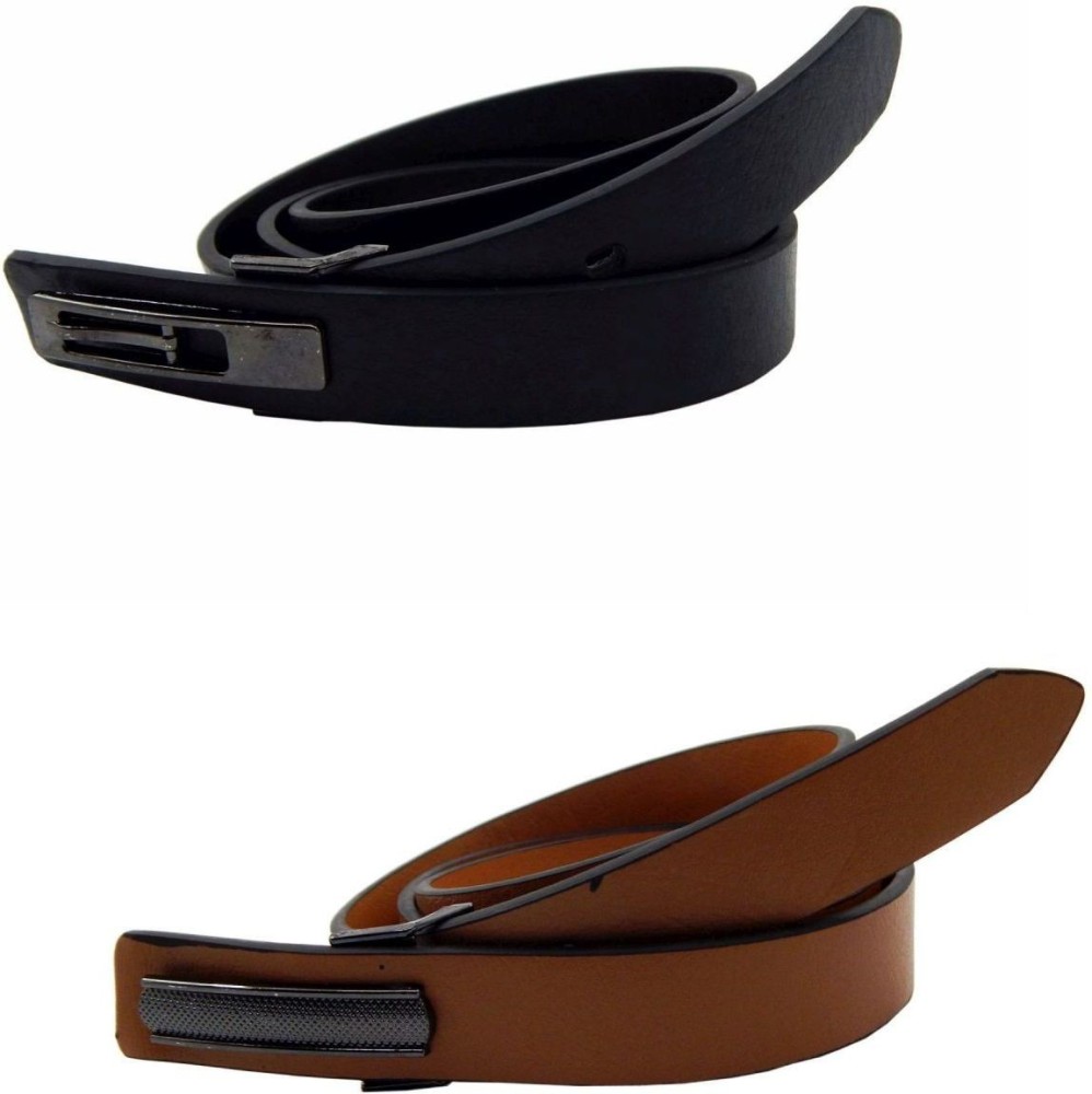 Els Women Casual Black, Tan Artificial Leather, Synthetic Belt