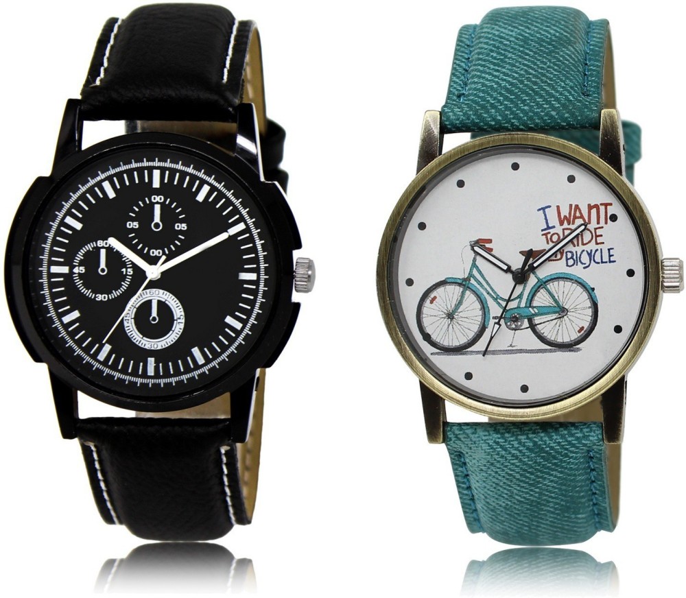 SWIFFIN New Latest Designer Combo of 2 Analog Watch  - For Couple
