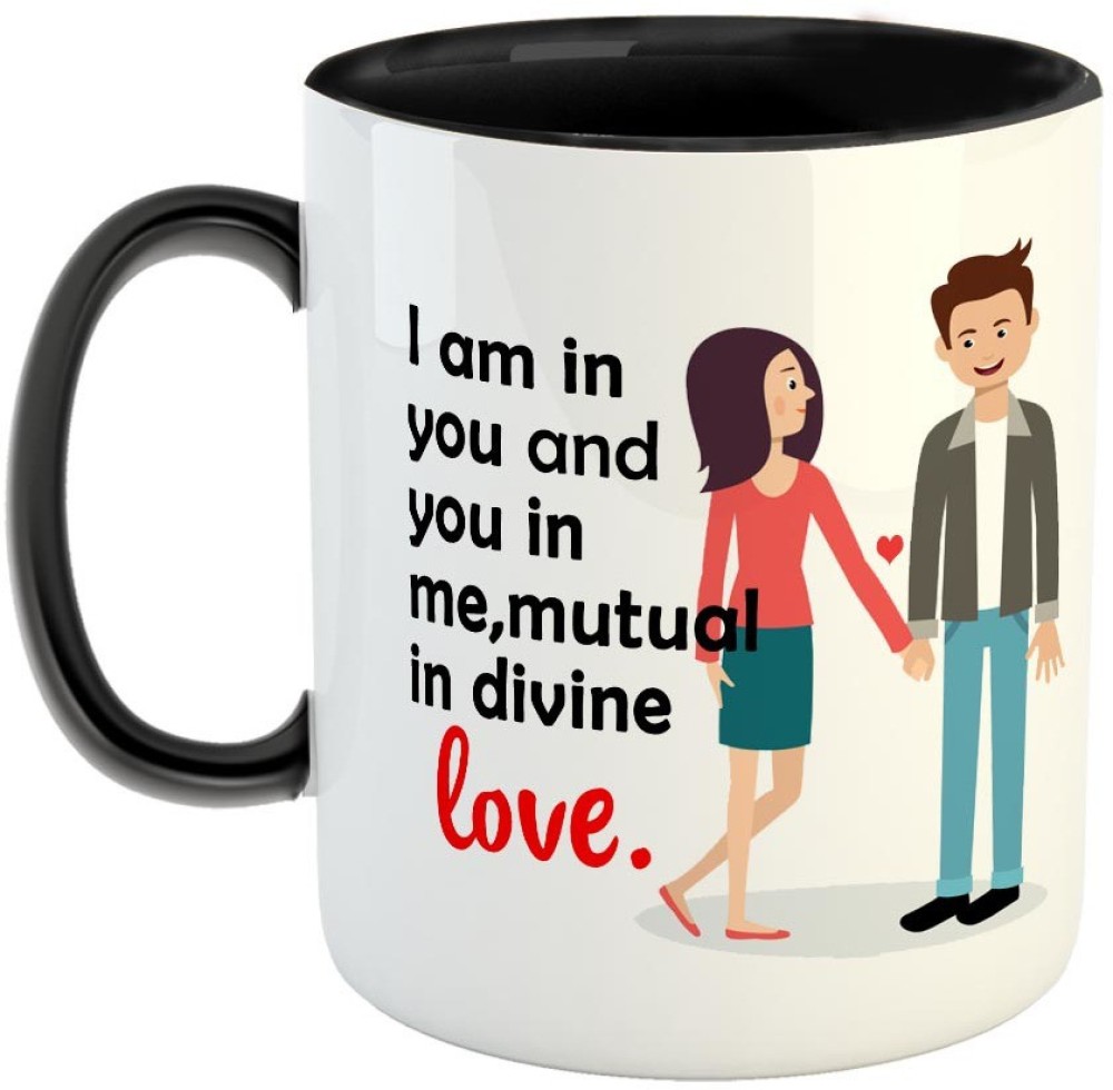 Furnish Fantasy My Days and Night are spent thinking of you Coffee - Best Valentine Gift for Husband and Boyfriend Girlfriend Wife (Black) Ceramic Coffee Mug