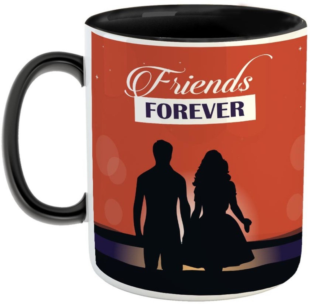 Furnish Fantasy Friends Forever Coffee - Best Gift for Friend / Frienship Day - Color - Black (0335) Ceramic Coffee Mug