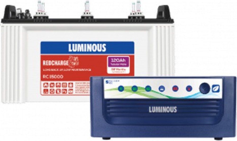 LUMINOUS RC15000+ECOVOLT 1050 Sine Wave Tubular Inverter Battery