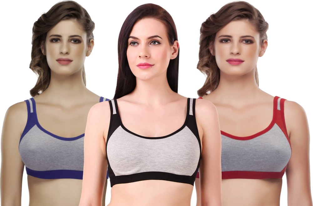 Zivosis Daily use everyday bra for girl and women for every occasion formal,Gym,party wear collage office ethnic Women Girls Sports Bra Combo Women Sports Non Padded Bra