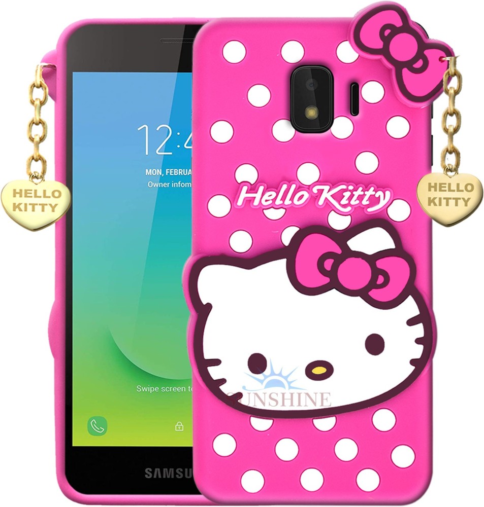 SUNSHINE Back Cover for Samsung Galaxy J2 Core - Hello Kitty Case | 3D Cute Doll | Soft Girl Back Cover with Pendant