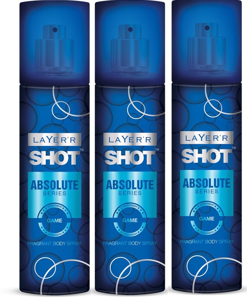 LAYER'R Shot Absolute Series GAME Fragrant Body Spray SET OF 3 (125ml Each) Body Spray  -  For Men & Women