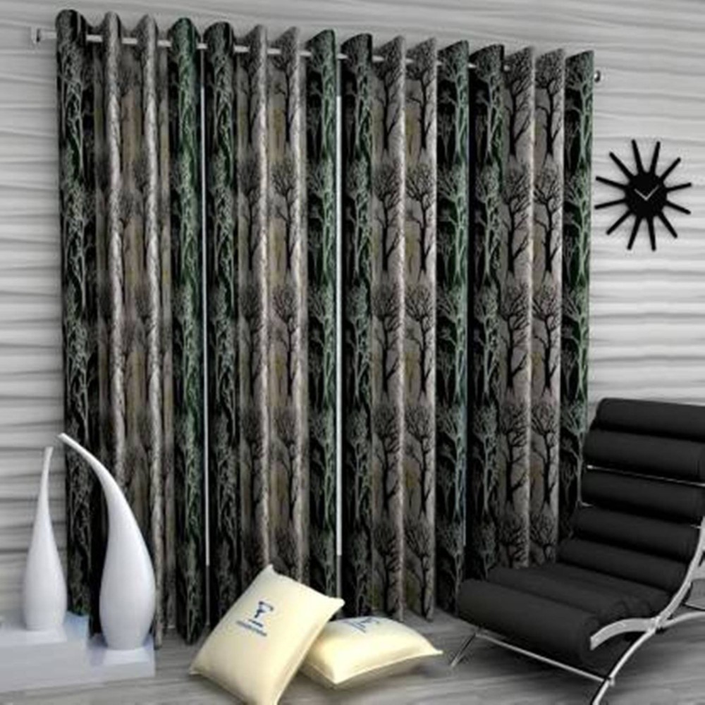 HHH FAB 151 cm (5 ft) Polyester Semi Transparent Window Curtain (Pack Of 4)