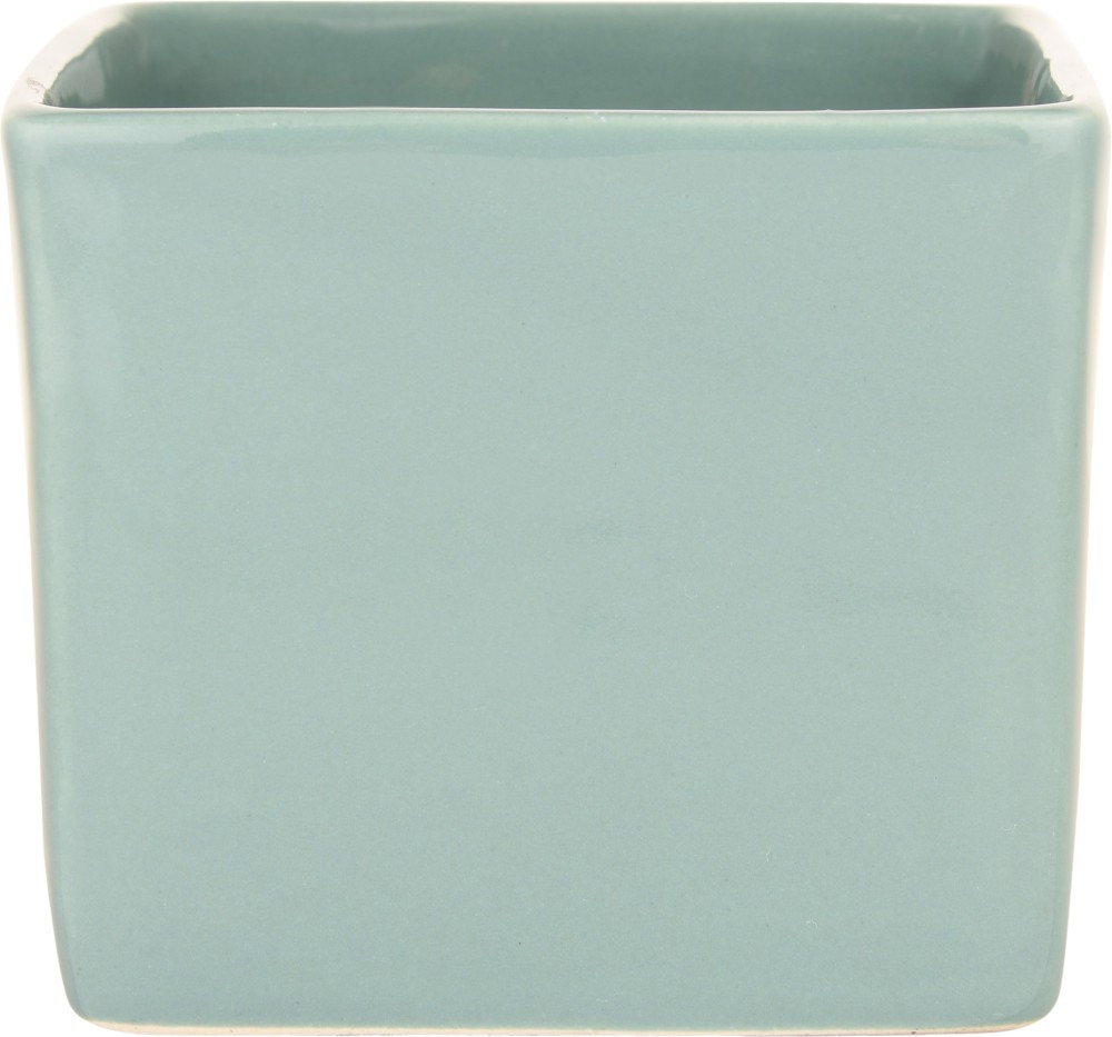Exotic Green Ceramic Square Shape Planter Without Plant Plant Container Set