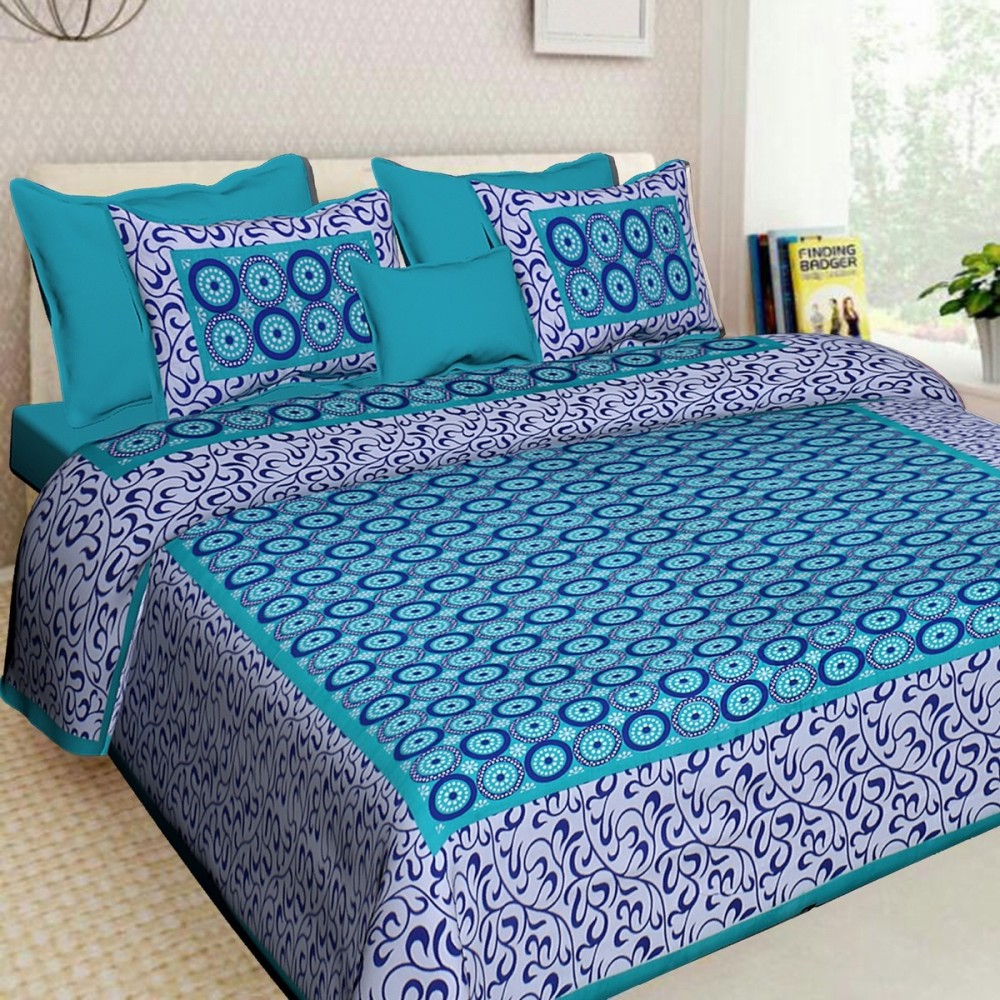 sabhya creation 150 TC Cotton King 3D Printed Flat Bedsheet