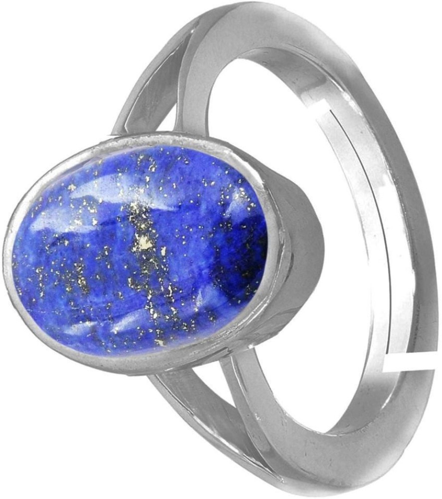 SHYAMKRIPA GEMS Lapis Lazuli Silver Plated Ring Copper Lapis Lazuli Silver Plated Ring