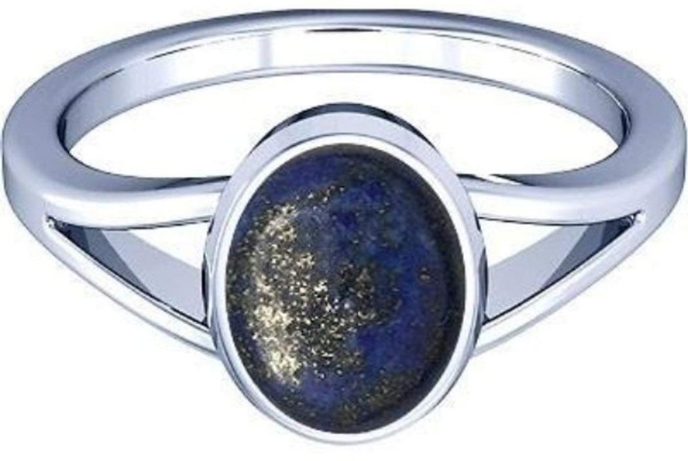 SHYAMKRIPA GEMS Copper Lapis Lazuli Silver Plated Ring