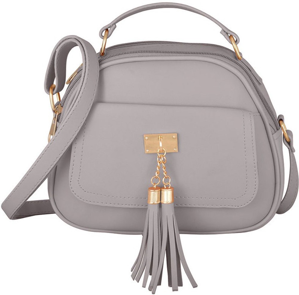 TAP Fashion Purple Sling Bag Double Tassel Sling Bag with Adjustable Strap