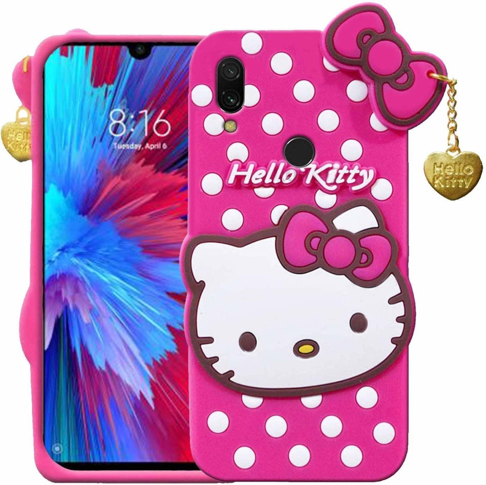 ELEF Back Cover for Mi Redmi Note 7s Hello Kitty Case 3D Cute Doll Soft Girl Back Cover with Pendant
