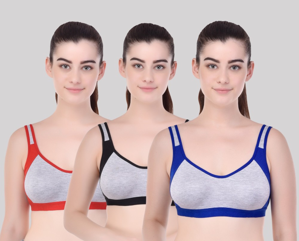Zivosis Daily use everyday bra for girl and women for every occasion formal,Gym,party wear collage office ethnic Women Girls Sports Bra Combo Women Sports Non Padded Bra