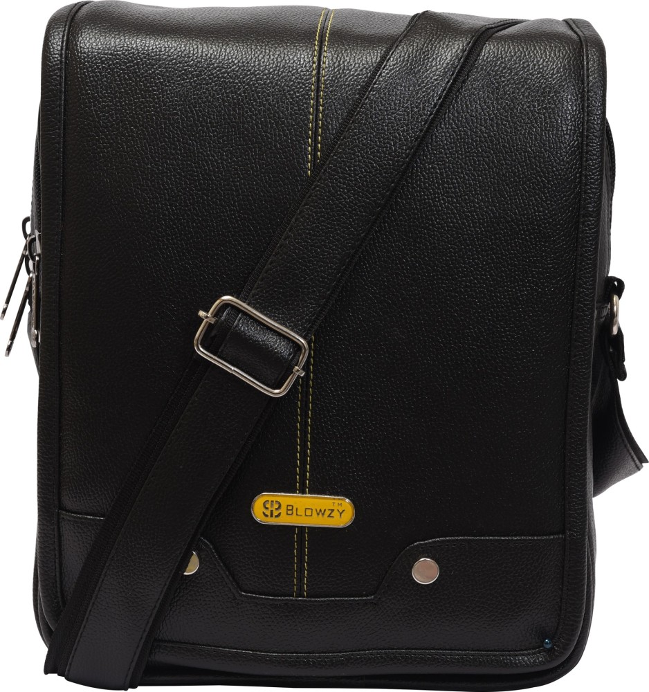 Blowzy Bags Black Sling Bag Travel Business Messenger Crossbody Small Bag Men Casual Zipper Shoulder Sling Handbag