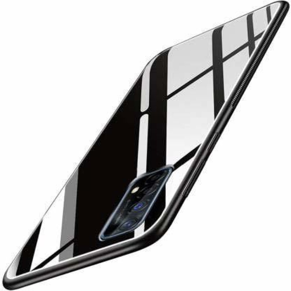MOBILOVE Back Cover for Realme 7 | Luxury Toughened Glass Cover With Shockproof Soft Silicone Side Case