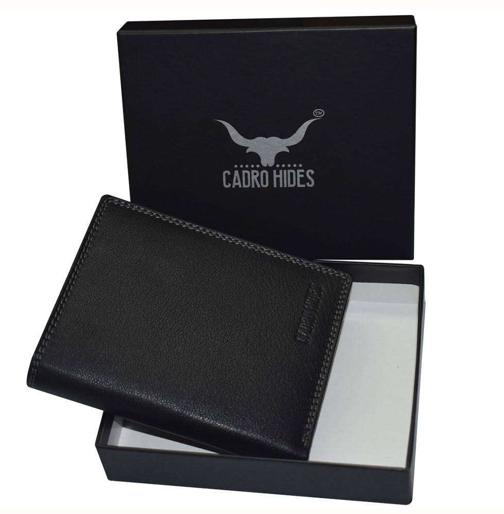 cadrohides Men Casual, Ethnic, Evening/Party, Formal, Travel, Trendy Black Genuine Leather Wallet