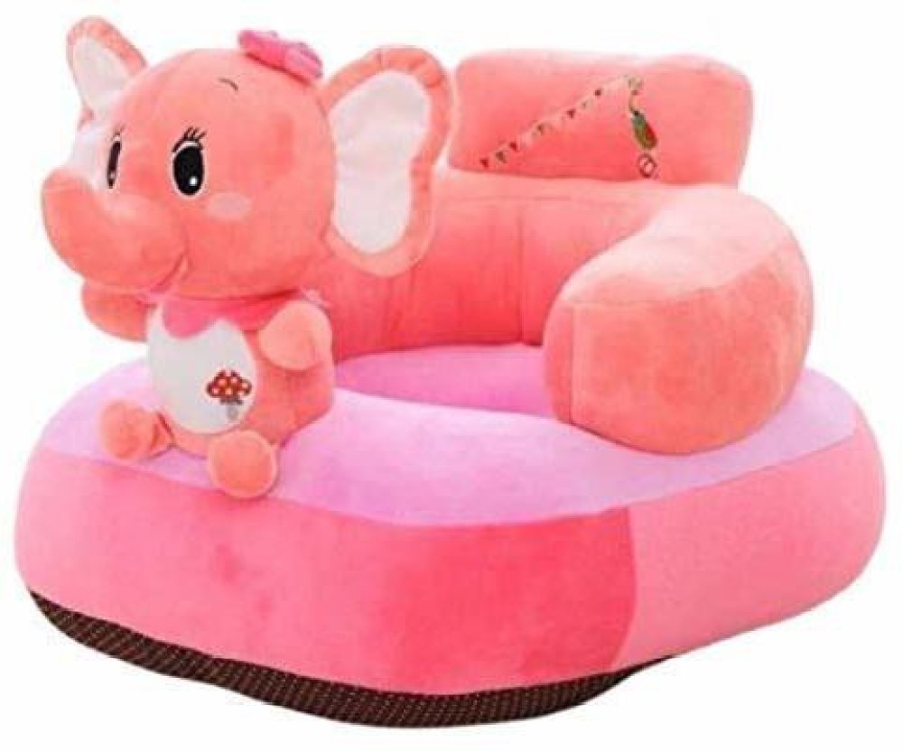 HAVGRA Soft and Rocking Chair Skin Friendly Elephant Shape Baby Supporting Seat Soft Plush Cushion and Chair for Kids/Baby - PinkElephant, for 3 Months to 3 Years  - 35 cm