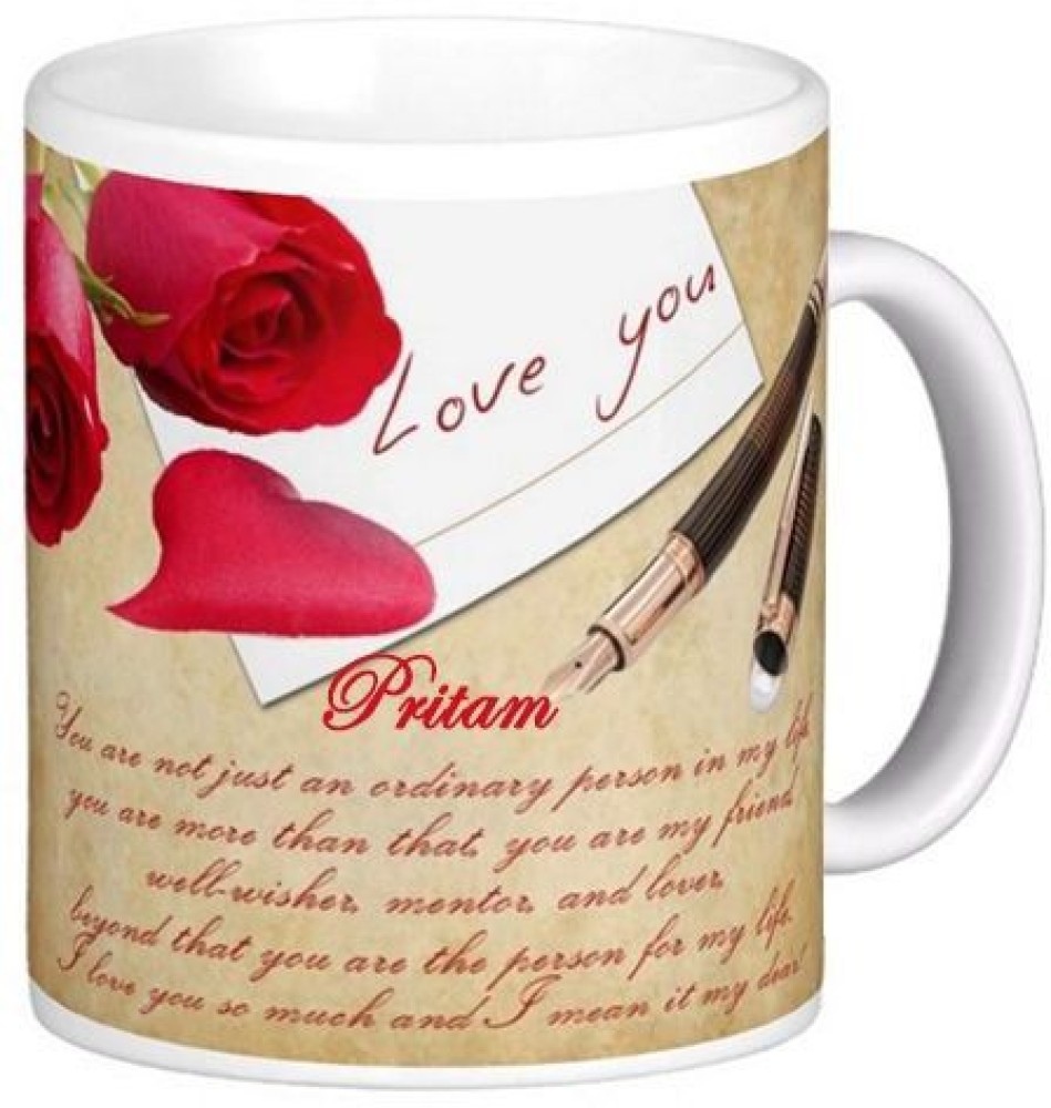 Exoctic Silver I Love You Pritam Romantic Quote 84 Ceramic Coffee Mug