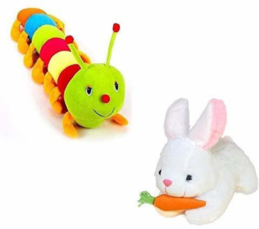 S R Trader Shop Soft toy Caterpillar mother baby teddy and Rabbit  - 13 cm