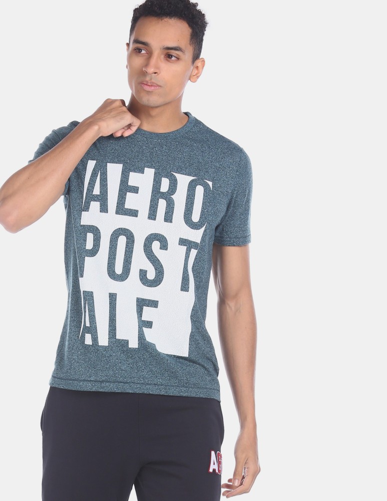 AEROPOSTALE Printed Men Round Neck Blue T-Shirt
