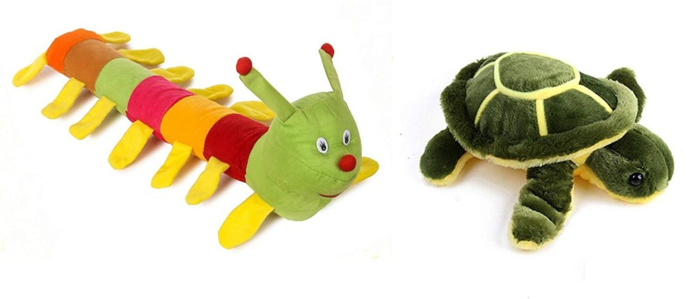 S R Trader Shop Soft toy Caterpillar mother baby teddy and Turtle  - 13 cm